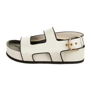 NEOUS Cher Leather Slingback Platform Sandals in Banana (Like New, Size 9)